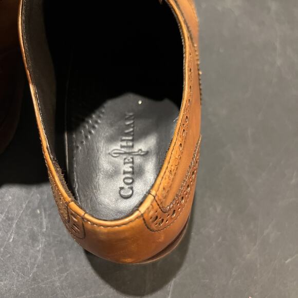 Cole Haan Shoes Mens Size 10.5 Wingtip Oxford Brogue Leather Dress Lace Up - Picture 9 of 11